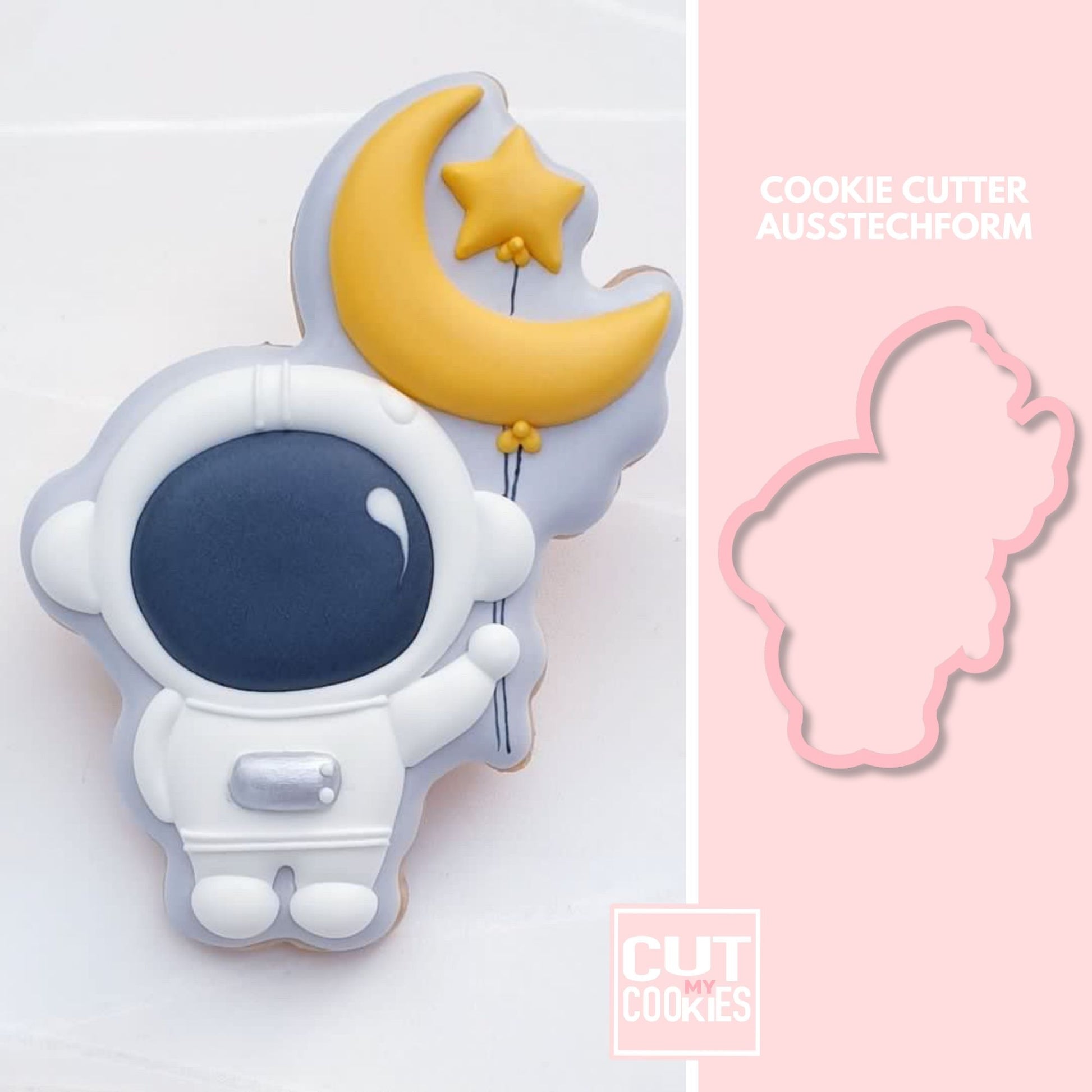 Astronaut Cookie Cutter with Moon & Stars