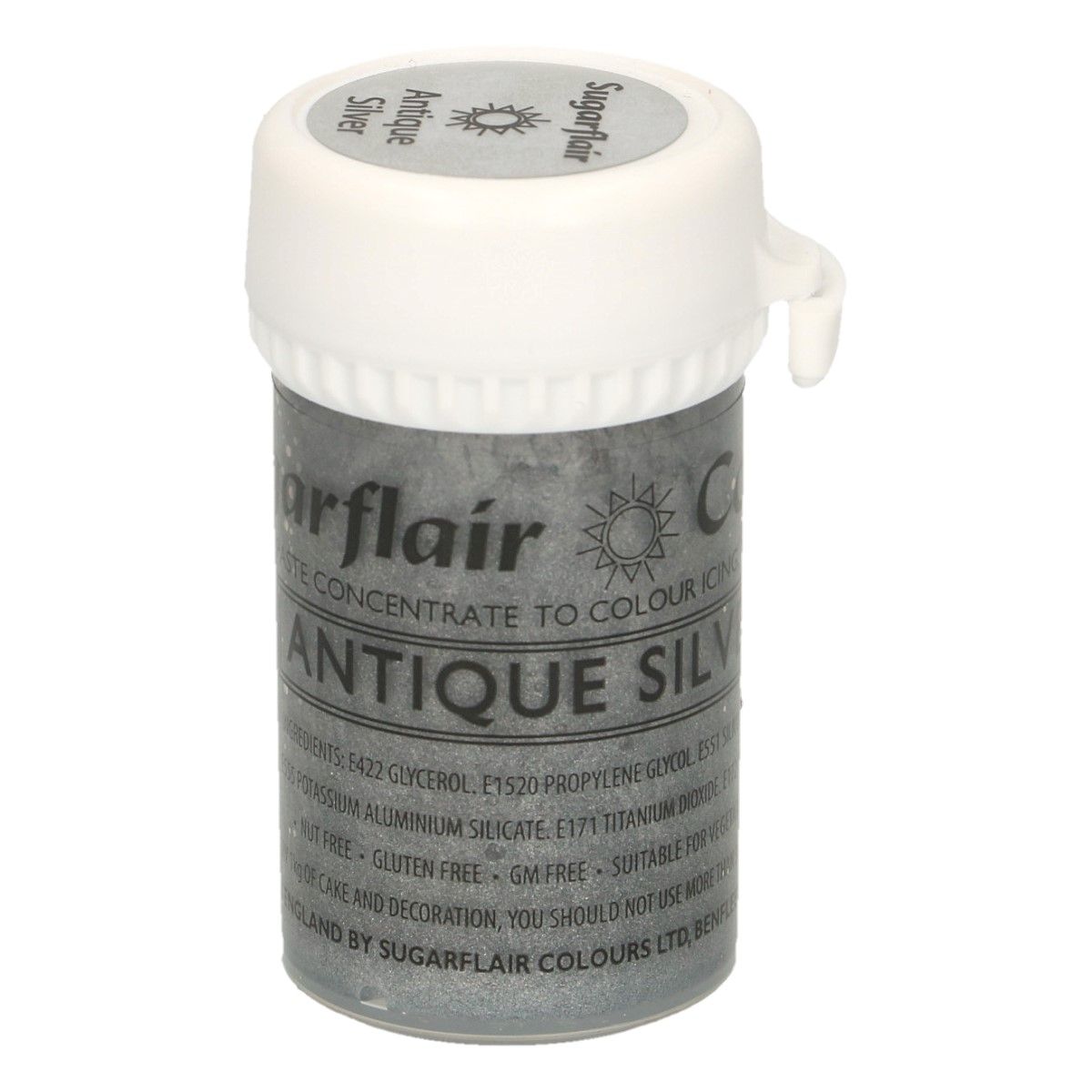 Sugarflair Paste -  Lebensmittelfarbe - Antique Silver - 25g