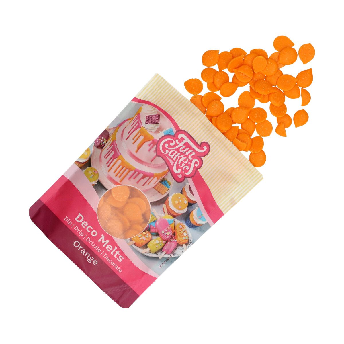 Funcakes - Deco Melts - Orange - 250g 