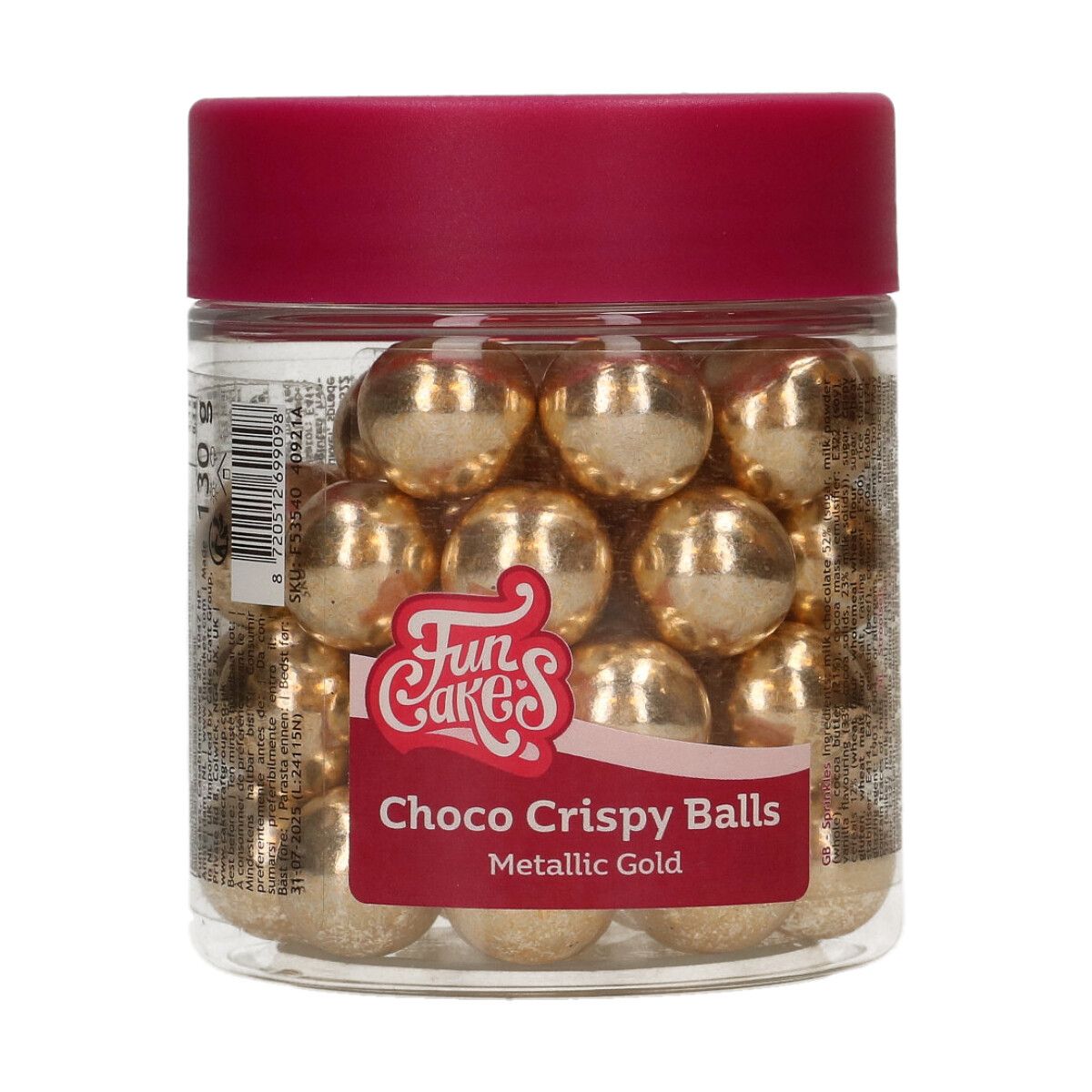 Funcakes Choco Crispy Balls - Schokokugeln - Metallic Gold