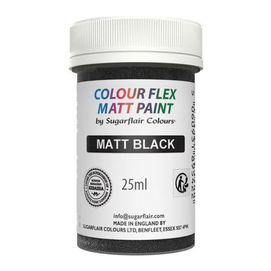 Sugarflair Colour Flex Paint - Lebensmittelfarbe - Matt Black - Schwarz - 25ml 