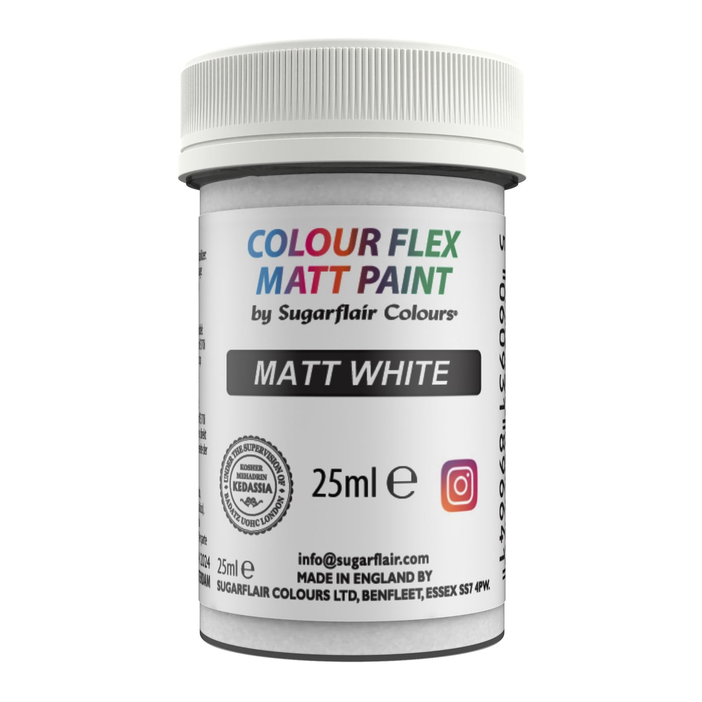 Sugarflair Colour Flex Paint - Lebensmittelfarbe - Matt White - Weiss - 25ml 