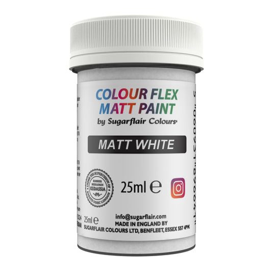 Sugarflair Colour Flex Paint - Lebensmittelfarbe - Matt White - Weiss - 25ml 